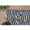 Zebra - Patroon - Blauw - Beige muismat rubber klein 262 -closeup