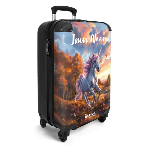 Galopperende Eenhoorn in Herfstwereld NBS - Handbagage koffer - Kinderen Unisex middel -productfoto_3d