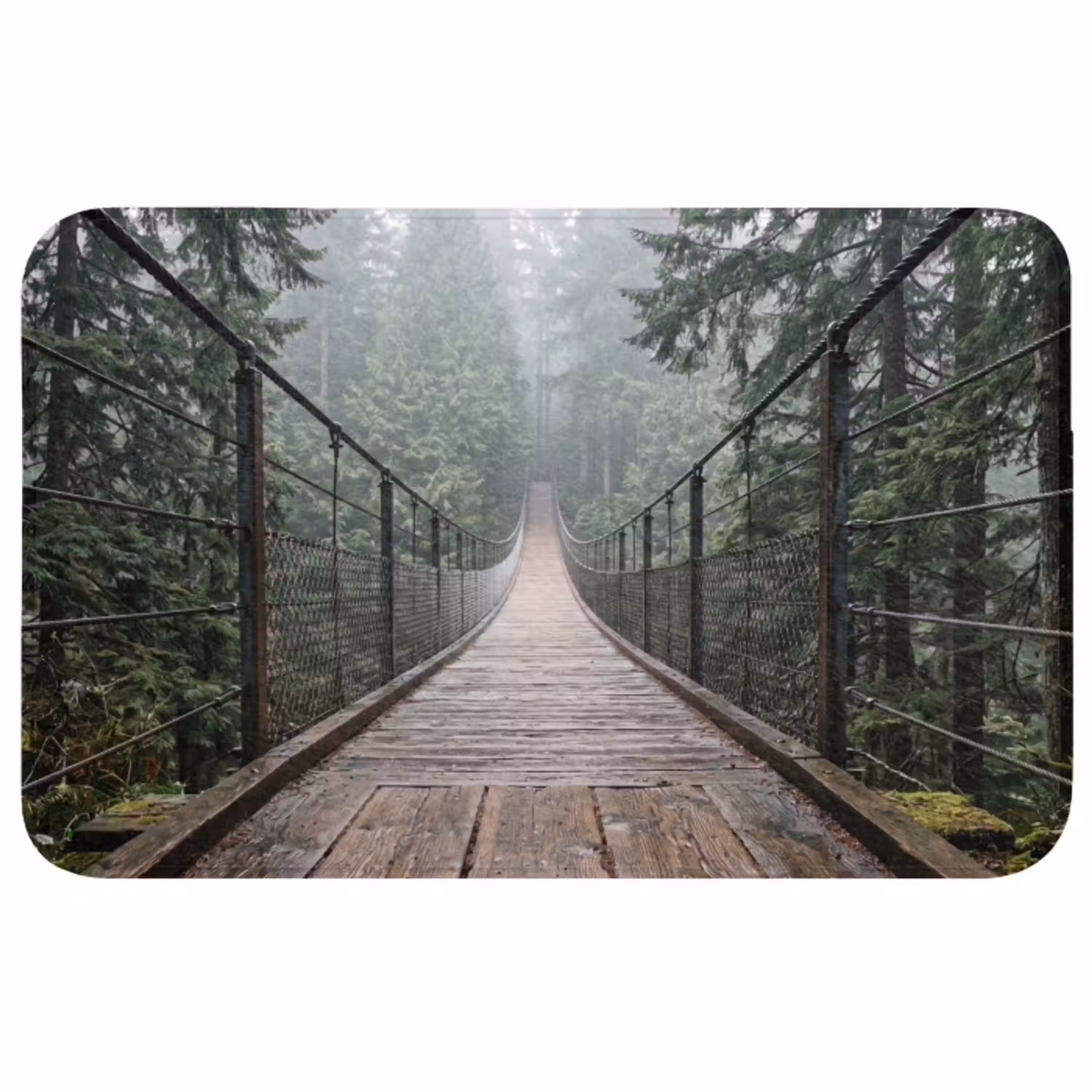 Brug - Bos - Mist - Natuur Badmat middel -3d