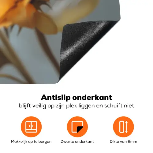 Zonnebloemen - Geel - Wazig Inductie beschermer vinyl 3mm klein -zzzzzzz-td-onderkant