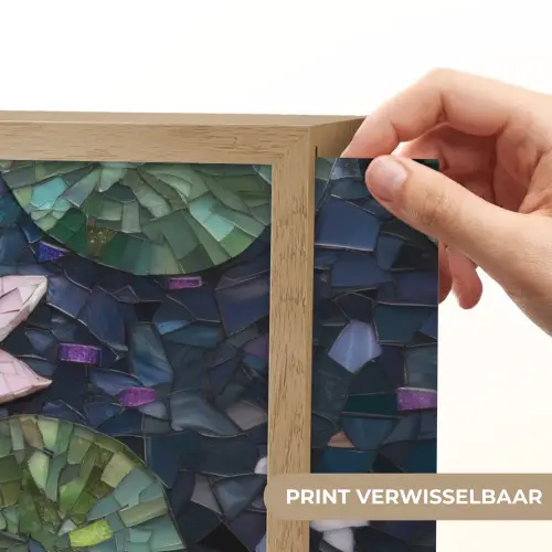 Glasstukjes - Leliebladeren - Vis - Oranje Light Box met batterij (Wandlamp) middel -USP_websiteprintNL