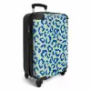 Dierenprints - Panterprint koffer in blauw en pastelgroen NBS - Handbagage koffer - Kinderen Unisex middel -productfoto_3d