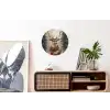 Winter - Bos - Rendier - Donker Wandcirkel aluminium klein -kantoor