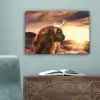 Schotse hooglander - Zon - Horizon - Koe - Dieren canvas 2cm klein -sfeer4
