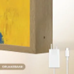 Frida Kahlo - Vrouw - Geel - Blauw - Bloemen Light Box met batterij (Wandlamp) middel -USP_websiteoplaadbaarNL