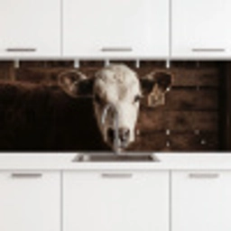 Kalf - Oormerk - Houten stal keuken achterwand 2 middel -3d