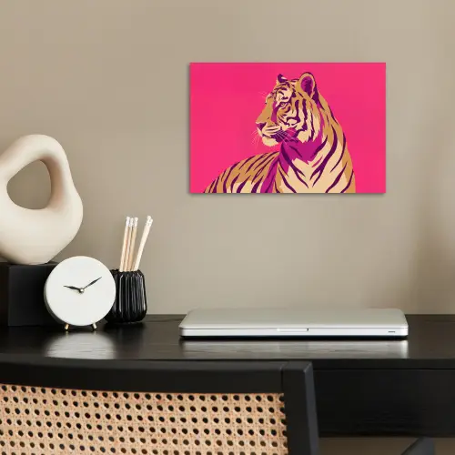 Tijger - Modern - Neon poster papier klein -sfeer1