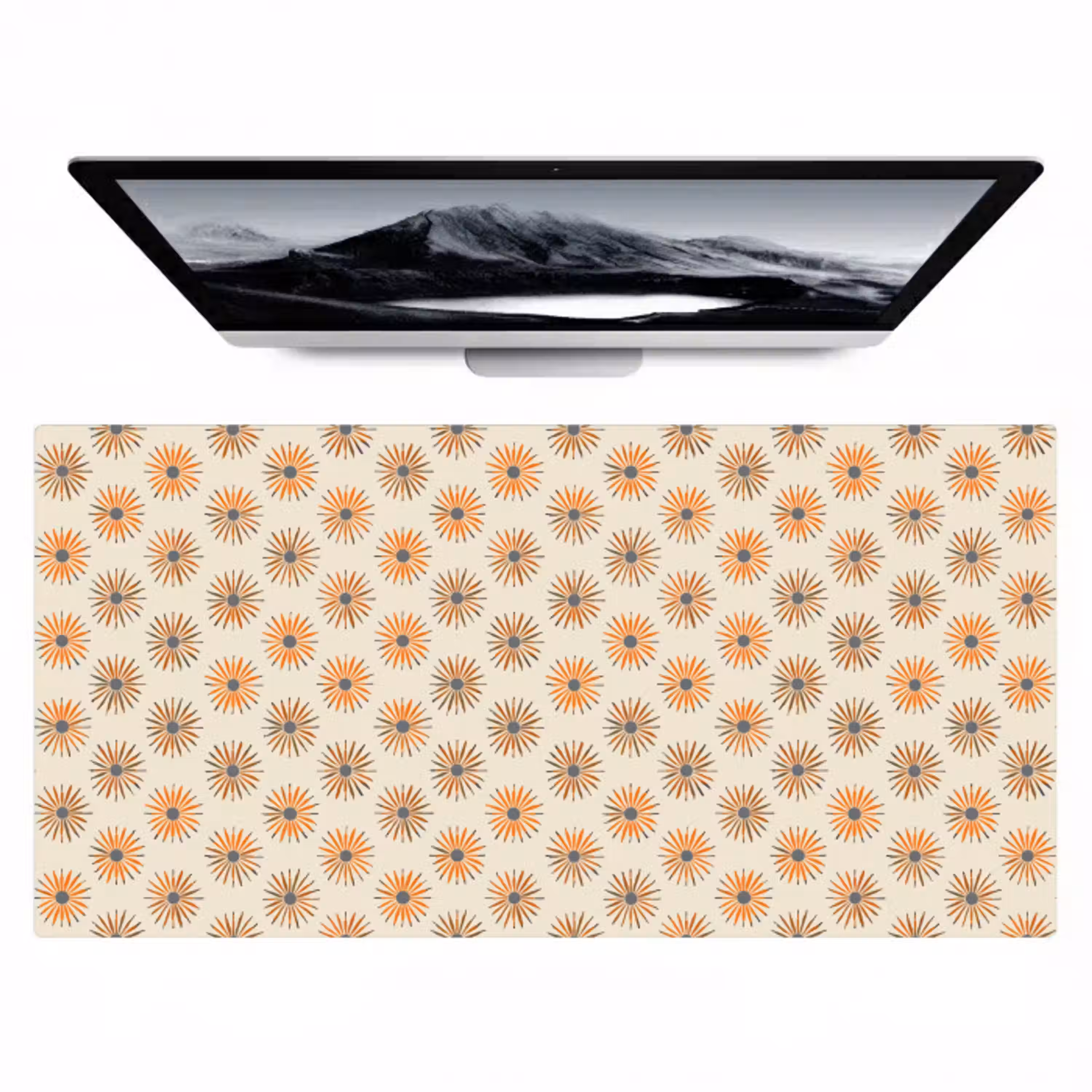 Madelief - Patroon - Oranje Muismat XXL klein 681 -zzz3d