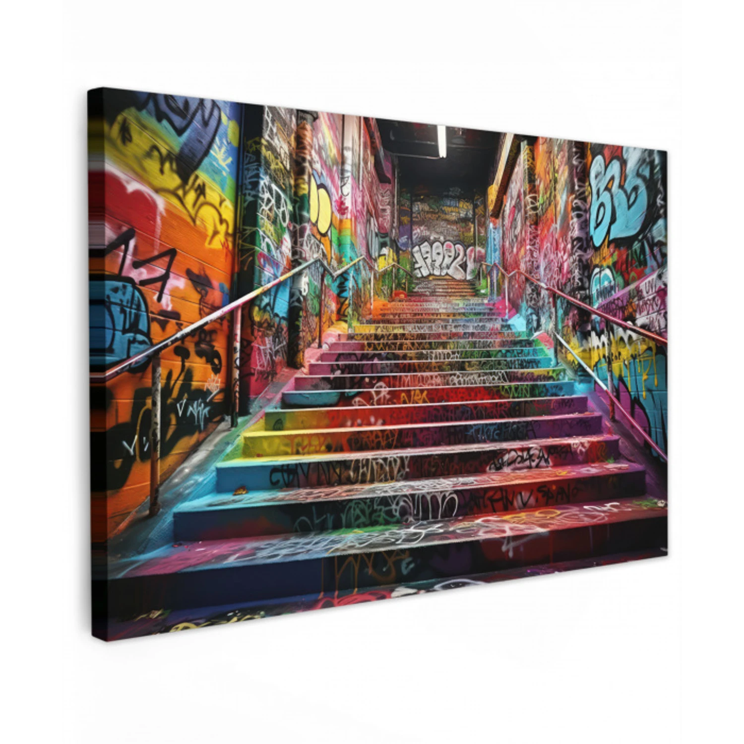 Trap - Graffiti - Kleuren - Kunst canvas 2cm klein -z3d