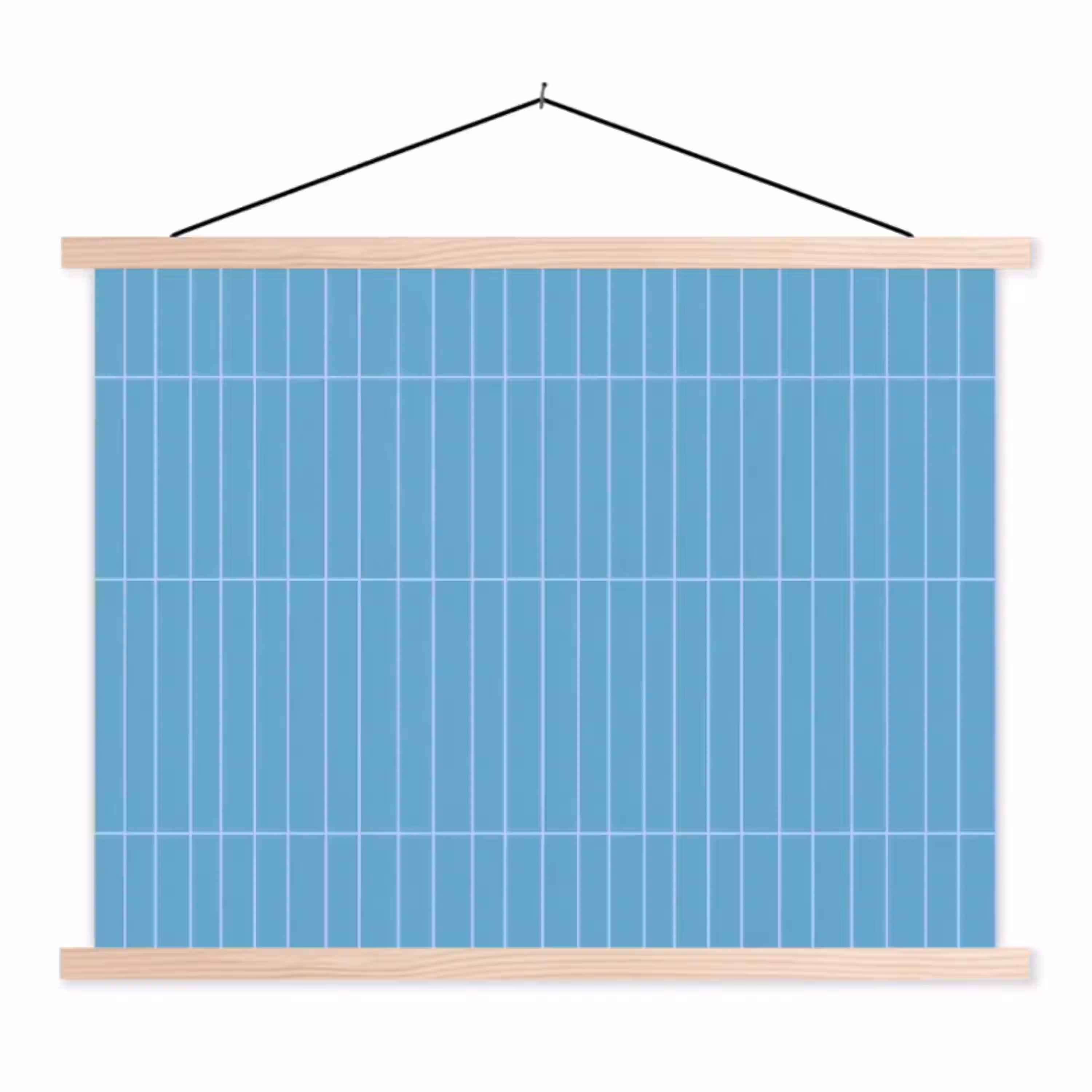 Tegel - Langwerpig - Patroon - Blauw textielposter latten blank klein 122 -3d