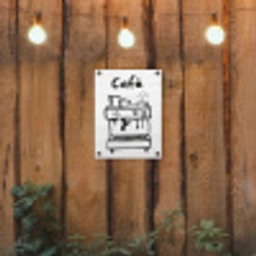 Illustratie - Café - Koffiemachine - Kopjes tuinposter los doek klein -sfeer1
