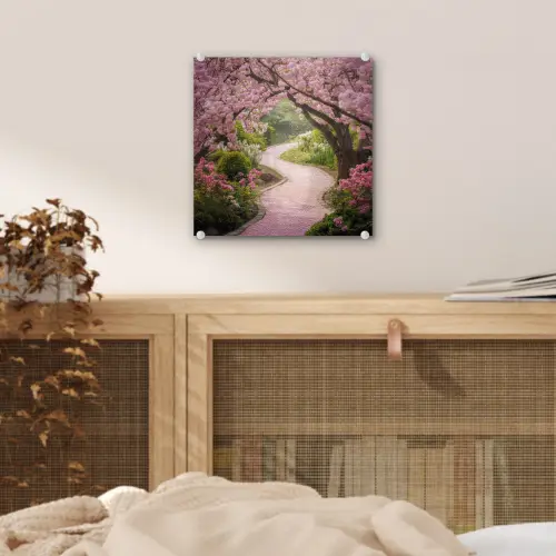 Kersenbloesem - Natuur - Sakura - Pad - Japanse tuin plexiglas 5mm klein -sfeer4