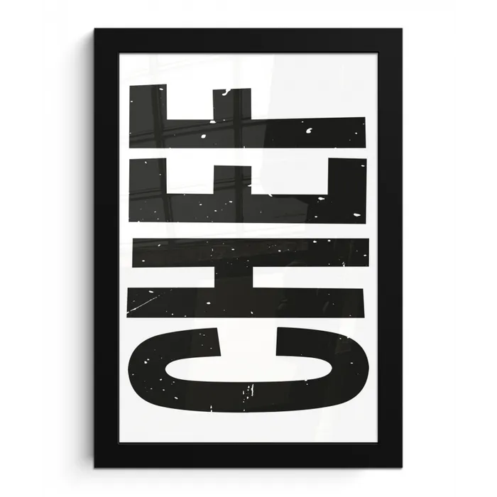 Chef - Japandi - Decoratie - Vintage fotolijst zwart zonder passe partout klein -3d