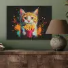Kat - Eten - Patat - Graffiti - Abstract PET vilt klein -sfeer2