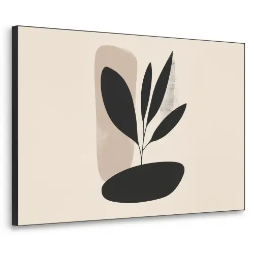 Plant - Beige - Japandi Textielframe - compleet frame klein -3d