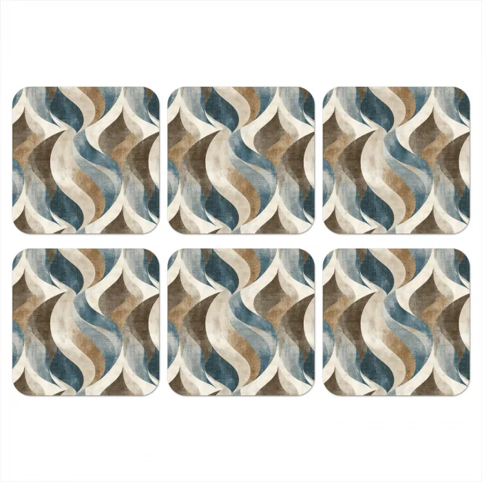 Abstract - Golven - Kleurrijk onderzetter kurk middel 366 -3d