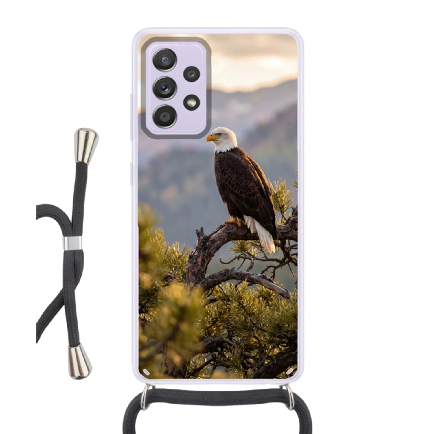Zeearend - Boom - Bergen - Groen Hoesje Samsung Galaxy A52 5G met koord klein -3d