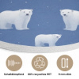 IJsbeer - Patroon - Blauw Akoestische PET Vilt - Rond klein 838 -closeup_DE