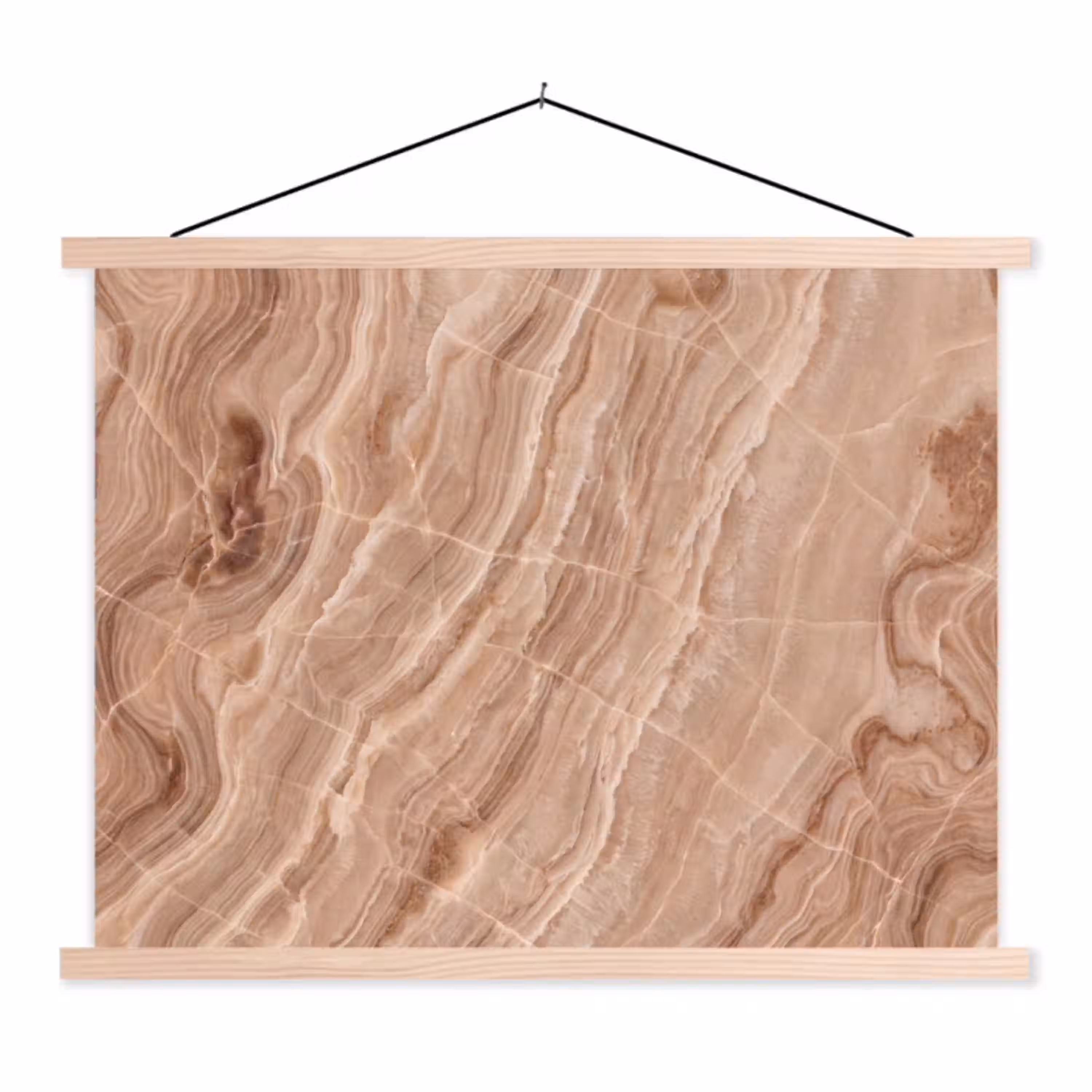 Textuur - Golvend - Abstract - Warm - Bruin textielposter latten blank klein -3d