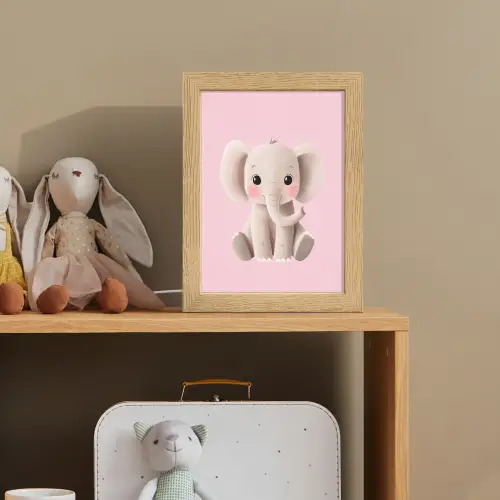 Olifant - Baby - Roze - Cartoon Light Box met kabel klein -sfeer2_kind