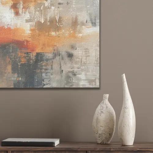 Moderne kunst - Abstract - Goud - Grijs PET vilt klein -sfeer6_closeup