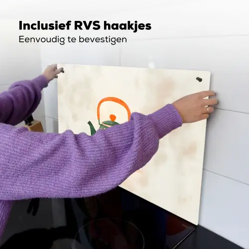 Theepot - Groen - Bloemen - Oranje Inductie beschemer met haakjes klein -ky-ophangen-nl