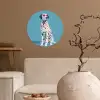 Dalmatiër - Zonnebril - Blauw Wandcirkel behangsticker klein -sfeer1