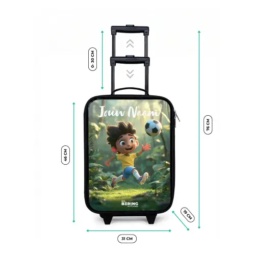 Jongen - Voetbal - Bos - Bomen Kinderkoffer - Zwart klein -productfoto_formaten