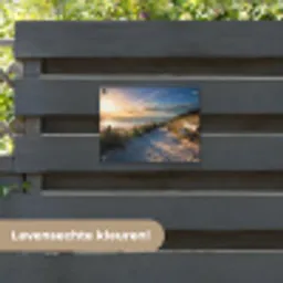 Zonsondergang - Strand - Duin - Gras - Bank tuinposter los doek klein -sfeer3
