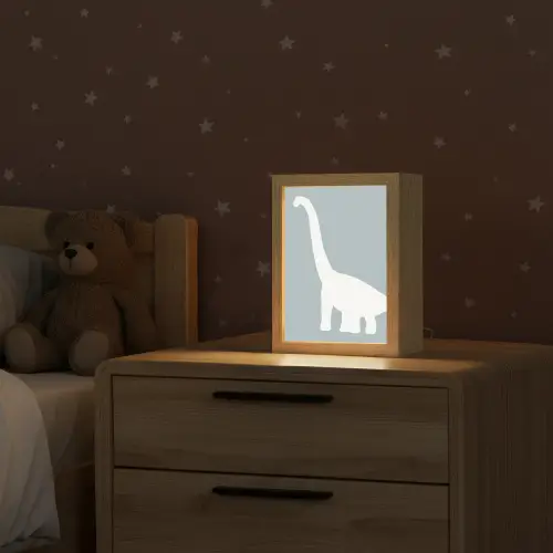 Dino - Brachiosaurus - Dinosaurus - Blauw Light Box met kabel klein -sfeer1_kind