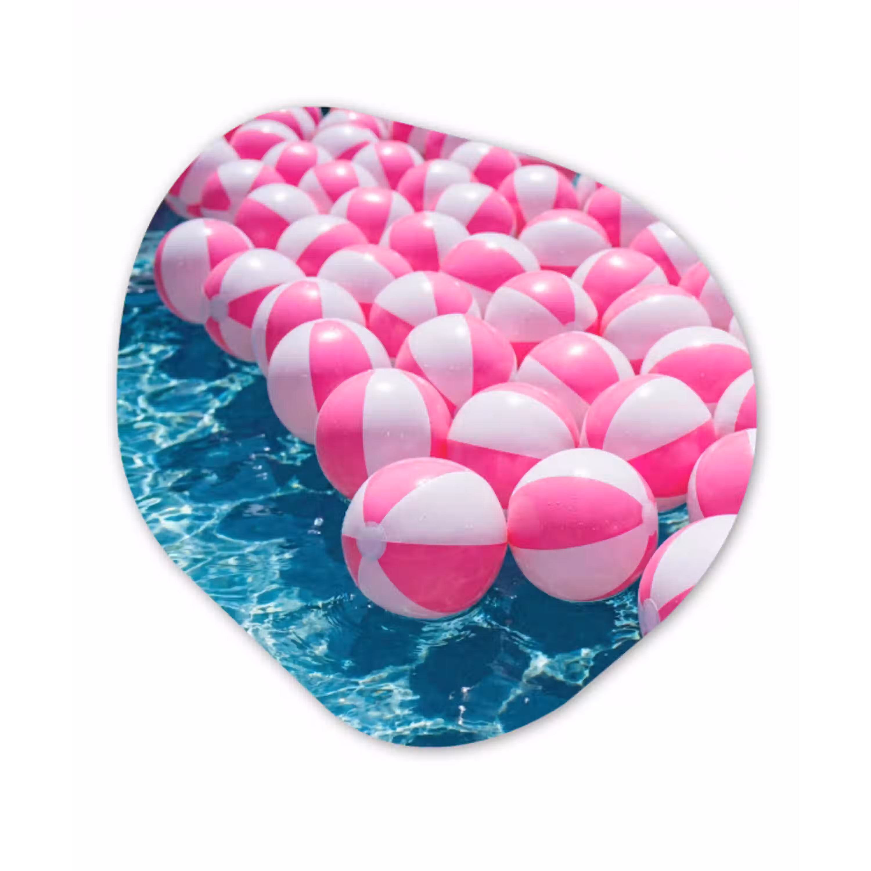 Strandballen - Roze - Water Wandcirkel Organisch Aluminium middel -3d