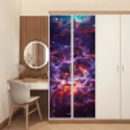 Space - Stars - Abstract - Colorful deurposter klein -sfeer3