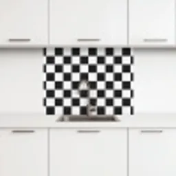 Klassiek - Patroon - Zwart - Wit keuken achterwand 2 middel 865 -3d