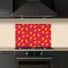 Roze - Mango - Blauwe - Streepjes keuken achterwand spatscherm klein 900 -sfeer1