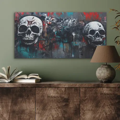 Schedels - Graffiti - Abstract PET vilt middel -sfeer2
