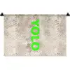 YOLO - Groen - Neon - Slangenprnt Wandkleed katoen klein -zz3d