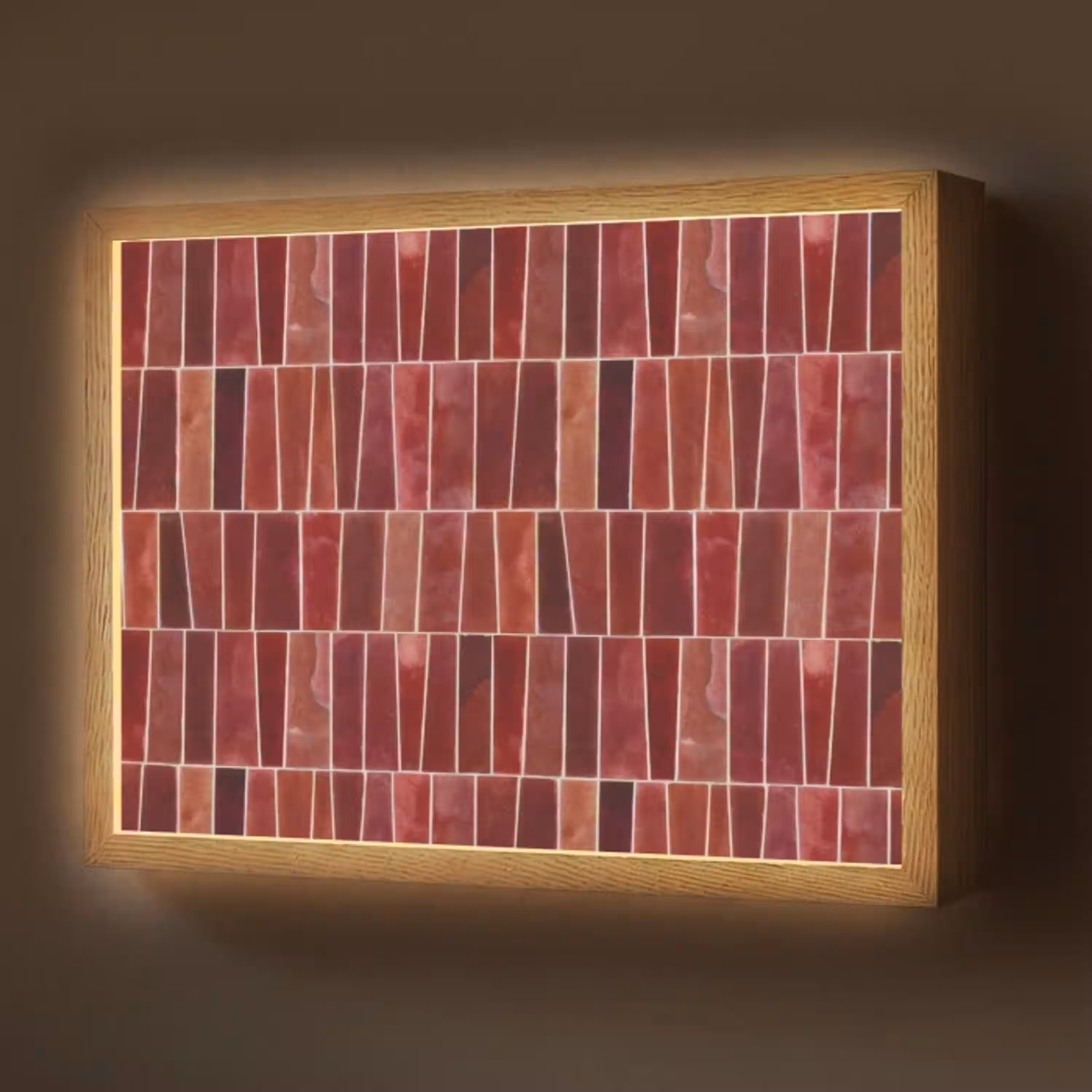 Tegels - Modern - Structuur - Dieprood Light Box met batterij (Wandlamp) middel 907 -z3d_website