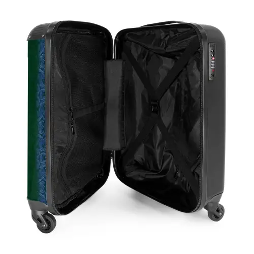 Donkerblauw slangenhuid met symmetrische schubstructuur NBS - Handbagage koffer - Volwassenen Unisex middel -binnenkant