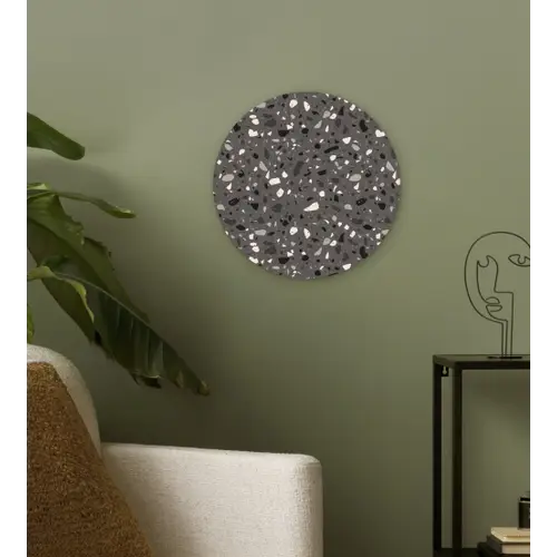 Terrazzo -  Patroon - Grijs Wandcirkel plexiglas klein 852 -sfeer3