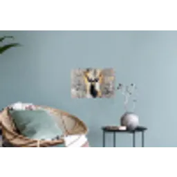 Abstract - Hert - Gewei - Goud Muursticker klein -plant