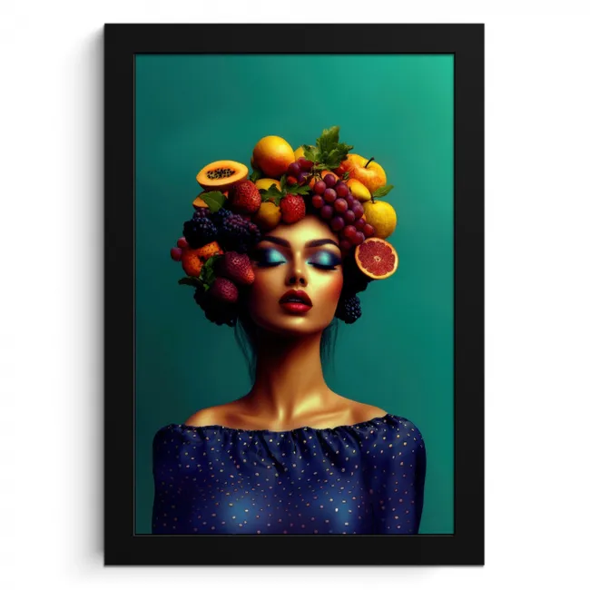 Vrouw - Hoodtooi - Tropisch - Fruit - Druiven KitchenYeah - Keuken - Fotolijst klein -3d