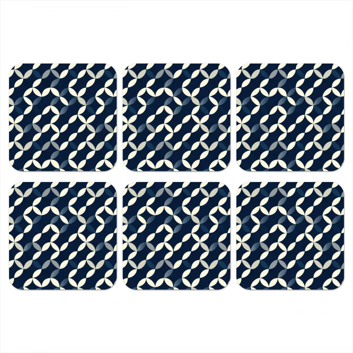 Abstract - Patroon - Blauw onderzetter kurk middel 366 -3d