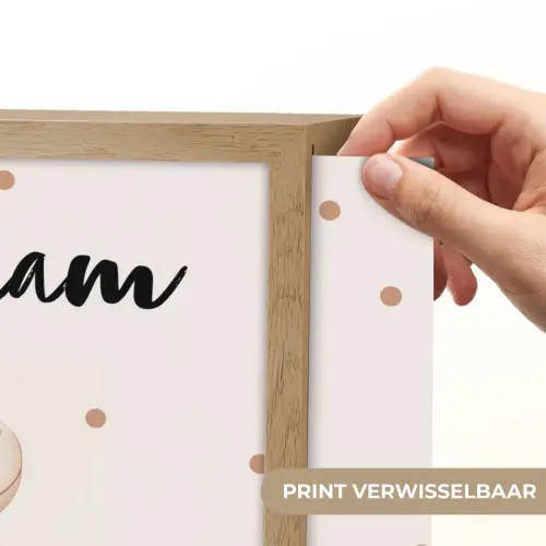 Dinosaurus - Bladeren - Pastel - Stippen Light Box met batterij (Wandlamp kind) middel -USP_websiteprintNL