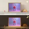Monster - Roze - Paars Light Box met batterij (Wandlamp kind) middel -sfeer3_kind