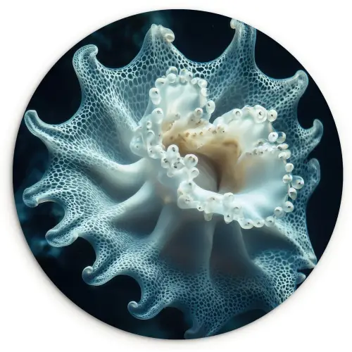 Zeewezen - Wit - Golven - Water Wandcirkel plexiglas klein -3d