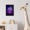 Gaming - Neon - Play - Blauw - Nacht - Controller fotolijst zwart zonder passe partout klein -usfeer4_kinderkamer