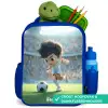 Jongen - Voetbal - Stadion - Zonlicht Kinderrugzak - Blauw middel -inhoud_NL