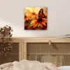 Vlinder - Bloemen - Oranje aluminium wit klein -sfeer3