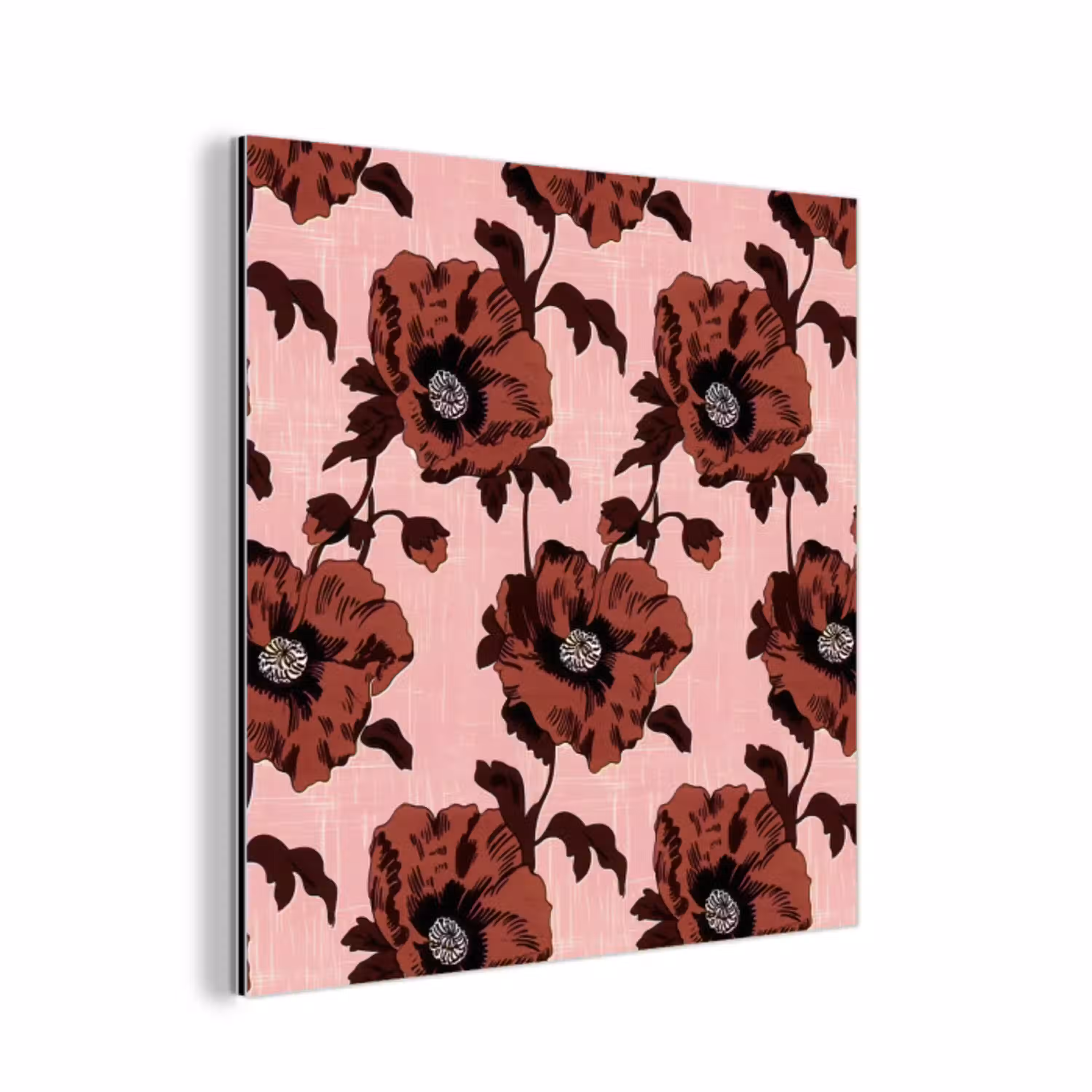 Bloemen - Retro - Rood aluminium wit klein 46 -3d