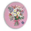 Bloemen - Quote - Kaartje - Kleurrijk Akoestische PET Vilt - Rond klein -3d